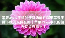 苹果iPhone手机的便签功能在哪里苹果手机下载的文件在哪「苹果iPhone手机的便签功能在哪里」