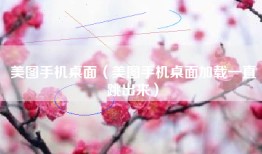美图手机桌面（美图手机桌面加载一直跳出来）