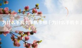 为什么手机卡手机卡顿「为什么手机卡」