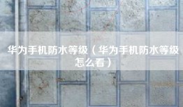 华为手机防水等级（华为手机防水等级怎么看）