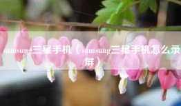 samsung三星手机（samsung三星手机怎么录屏）