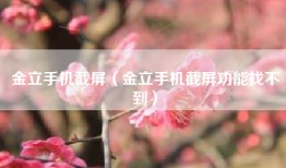 金立手机截屏（金立手机截屏功能找不到）