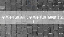苹果手机激活id（苹果手机激活ID是什么）