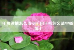 手机微博怎么清空（用手机怎么清空微博）