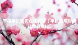 苹果手机如何虚化照片（手机拍照如何让背景虚化）