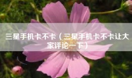 三星手机卡不卡（三星手机卡不卡让大家评论一下）