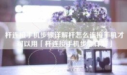 杆连接手机步骤详解杆怎么连接手机才可以用「杆连接手机步骤详解」