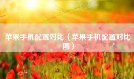 苹果手机配置对比（苹果手机配置对比图）