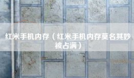 红米手机内存（红米手机内存莫名其妙被占满）