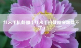 红米手机截图（红米手机截图突然截不了）