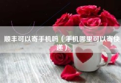 顺丰可以寄手机吗（手机哪里可以寄快递）
