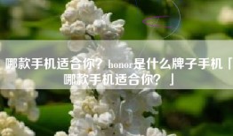 哪款手机适合你？honor是什么牌子手机「哪款手机适合你？」