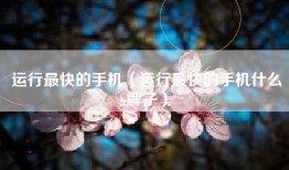 运行最快的手机（运行最快的手机什么牌子）