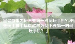 早晨醒来为何不要第一时间玩手机？不要玩手机「早晨醒来为何不要第一时间玩手机？」