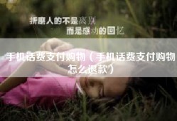 手机话费支付购物（手机话费支付购物怎么退款）