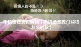 手机话费支付购物（手机话费支付购物怎么退款）
