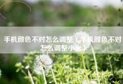手机颜色不对怎么调整（手机颜色不对怎么调整小米）