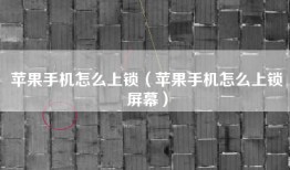 苹果手机怎么上锁（苹果手机怎么上锁屏幕）