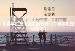 苹果手机黑屏死机怎么办（苹果手机黑平死机）