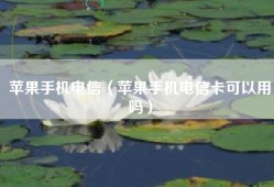 苹果手机电信（苹果手机电信卡可以用吗）