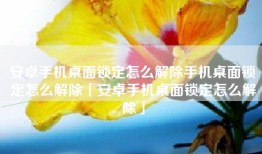 安卓手机桌面锁定怎么解除手机桌面锁定怎么解除「安卓手机桌面锁定怎么解除」