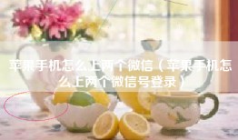 苹果手机怎么上两个微信（苹果手机怎么上两个微信号登录）