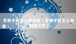 苹果手机怎么做相册（苹果手机怎么做相册文件）