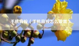 手机背投（手机背投怎么设置）