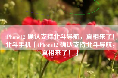 iPhone12 确认支持北斗导航，真相来了！北斗手机「iPhone12 确认支持北斗导航，真相来了！」