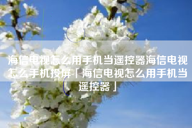 海信电视怎么用手机当遥控器海信电视怎么手机投屏「海信电视怎么用手机当遥控器」