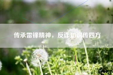 传承雷锋精神，反诈知识传四方