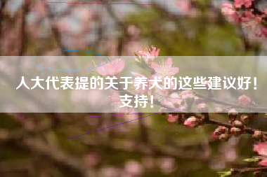 人大代表提的关于养犬的这些建议好！支持！