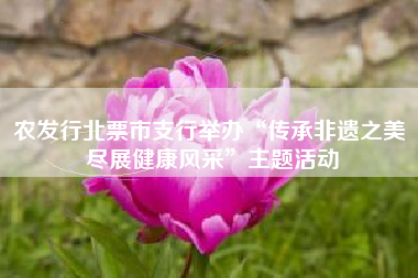 农发行北票市支行举办“传承非遗之美 尽展健康风采”主题活动