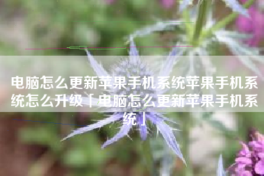 电脑怎么更新苹果手机系统苹果手机系统怎么升级「电脑怎么更新苹果手机系统」