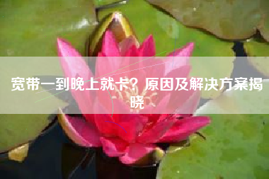 宽带一到晚上就卡？原因及解决方案揭晓