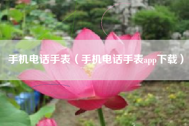 手机电话手表（手机电话手表app下载）