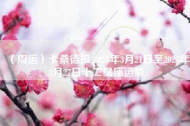 （周运）卡桑德拉 2025年3月21日至2025年3月27日十二星座运势