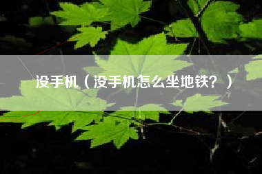 没手机（没手机怎么坐地铁？）