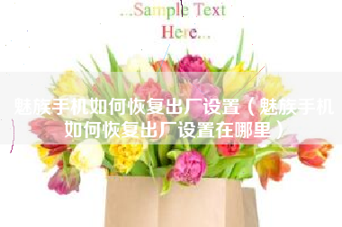 魅族手机如何恢复出厂设置（魅族手机如何恢复出厂设置在哪里）