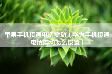 苹果手机接通电话震动（华为手机接通电话震动怎么设置）