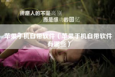 苹果手机自带软件（苹果手机自带软件有哪些）