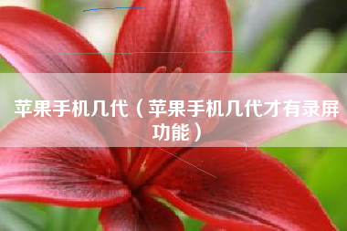 苹果手机几代（苹果手机几代才有录屏功能）