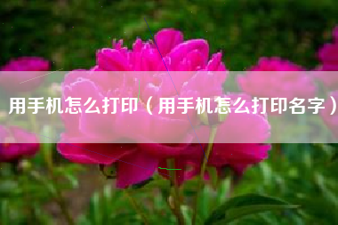 用手机怎么打印（用手机怎么打印名字）