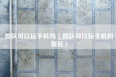 部队可以玩手机吗（部队可以玩手机吗现在）