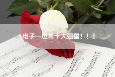 电子—世界十大强国！！！