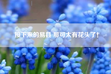 接下来的易县 那可太有花头了！
