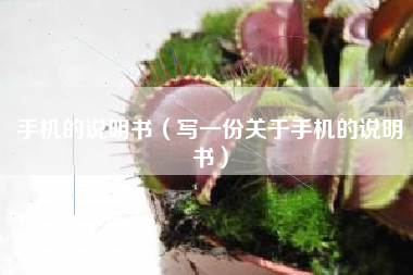 手机的说明书（写一份关于手机的说明书）