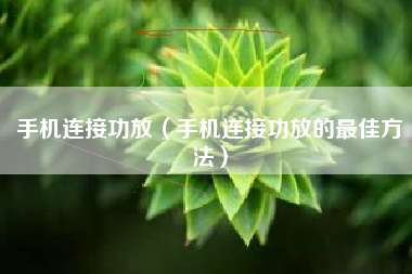 手机连接功放（手机连接功放的最佳方法）