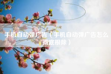 手机自动弹广告（手机自动弹广告怎么彻底根除）