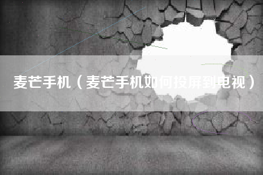 麦芒手机（麦芒手机如何投屏到电视）